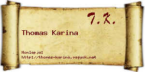Thomas Karina névjegykártya